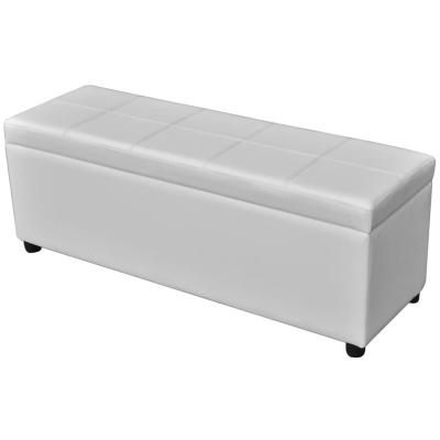 Recamier branco estofado com pés pretos