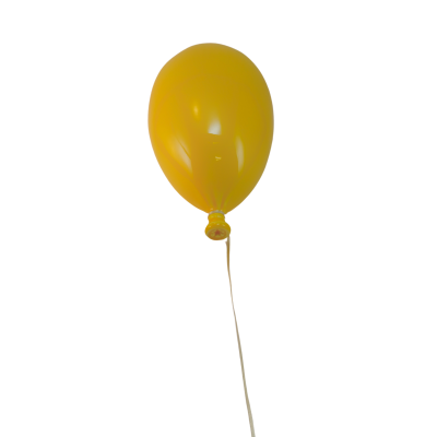 Balão amarelo de látex amarrado