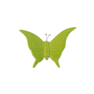 Prato decorativo verde em forma de borboleta