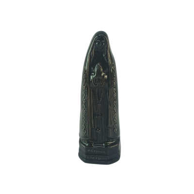 Figura decorativa de Nossa Senhora de Fátima em cerâmica preta com base