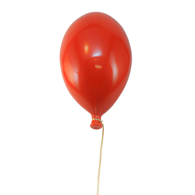 Balão vermelho de látex com corda clara