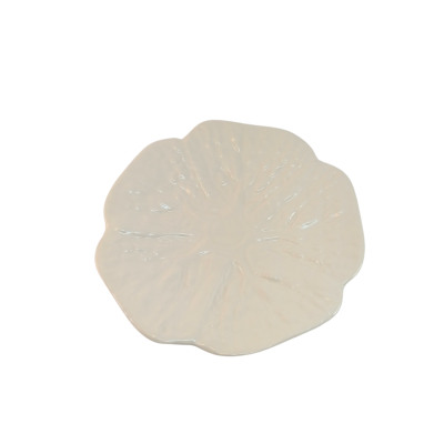 Prato decorativo branco em forma de flor