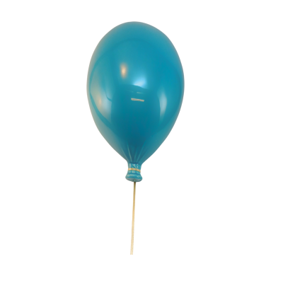 Balão azul brilhante feito de látex com cordão