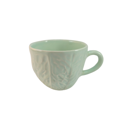Caneca verde claro textura de folhas