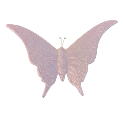 Borboleta decorativa de cerâmica cor-de-rosa