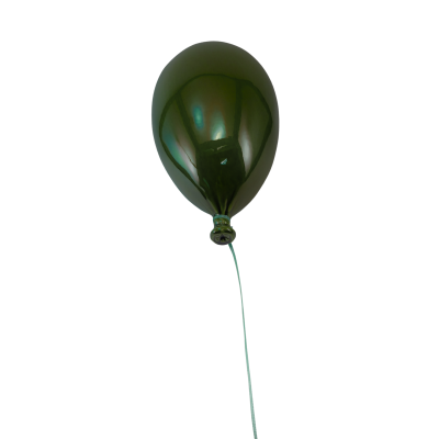 Balão verde escuro brilhante com cordão fino