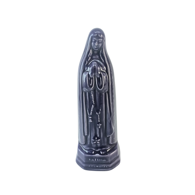 Estátua de Nossa Senhora azul escura em cerâmica vidrada