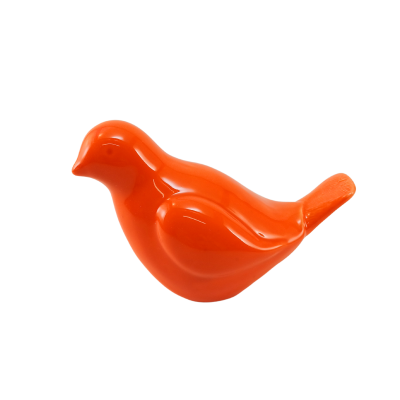 Estatueta decorativa de pássaro laranja brilhante