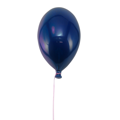 Balão azul escuro com cordão rosa