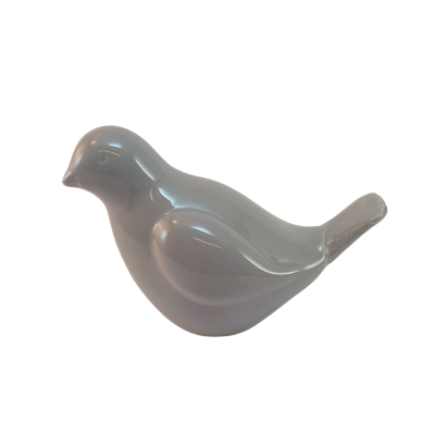Figura decorativa em forma de pássaro branco brilhante