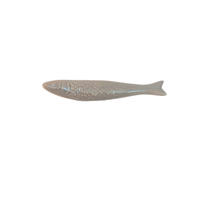 Prato decorativo em forma de peixe em cerâmica branca