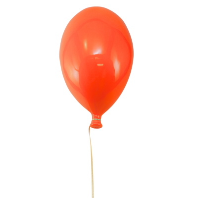 Balão vermelho com fita amarela