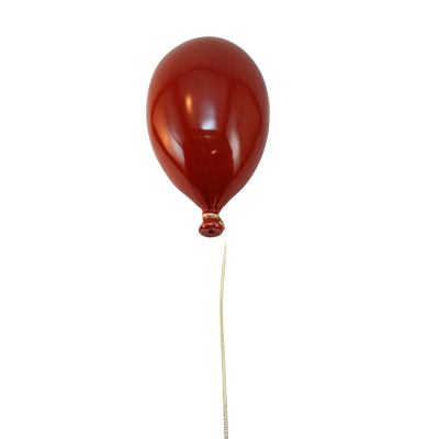 Balão vermelho brilhante com corda fina branca