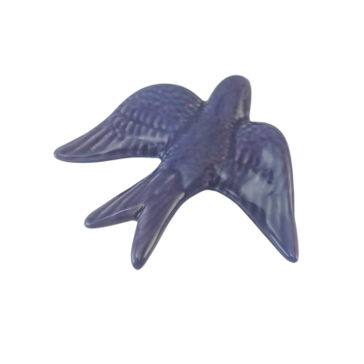 Boneco decorativo andorinha azul brilhante