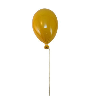 Balão laranja de látex com cordão cinza