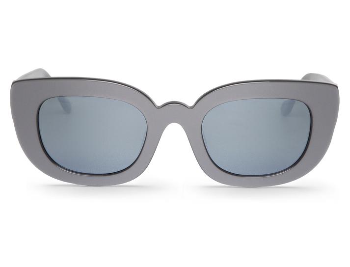 Óculos de sol cinzentos com lentes azuis espelhadas