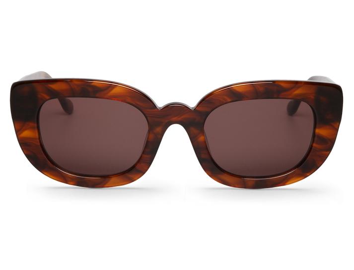 Óculos de sol com armação estampada castanha e lentes escuras