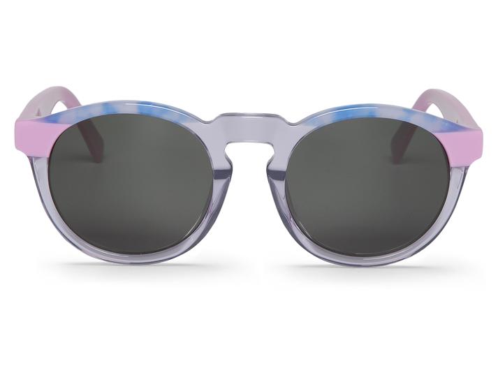 Óculos de sol redondos com armação em degradé roxo, azul e rosa