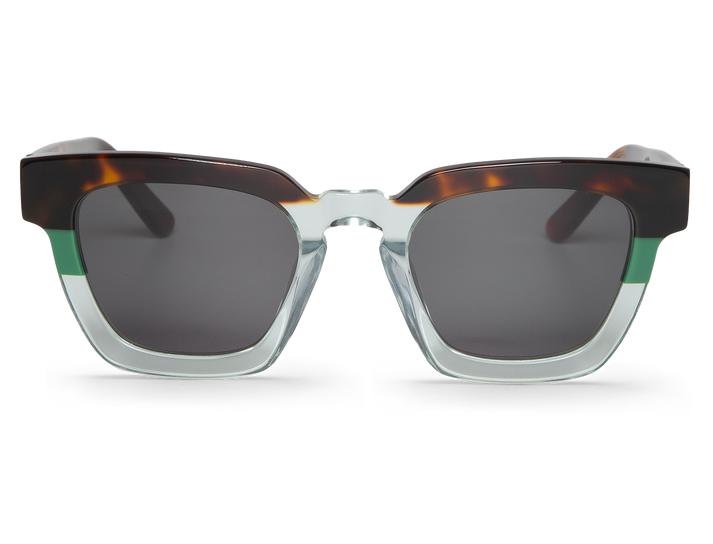 Óculos de sol com armação quadrada castanha e verde