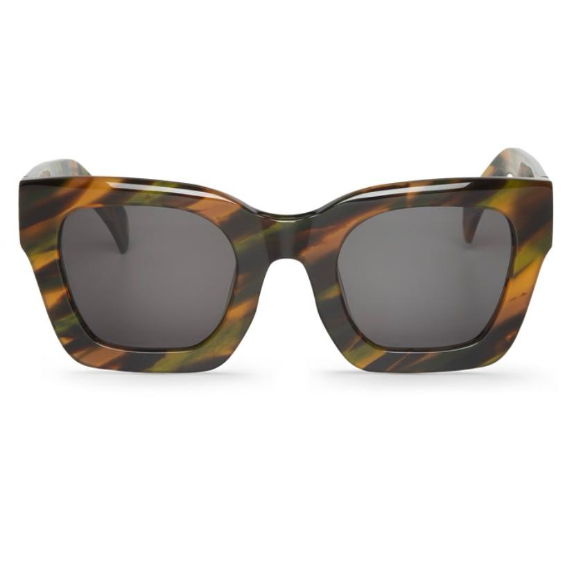 Óculos de sol retangulares padrão tartaruga com lentes escuras