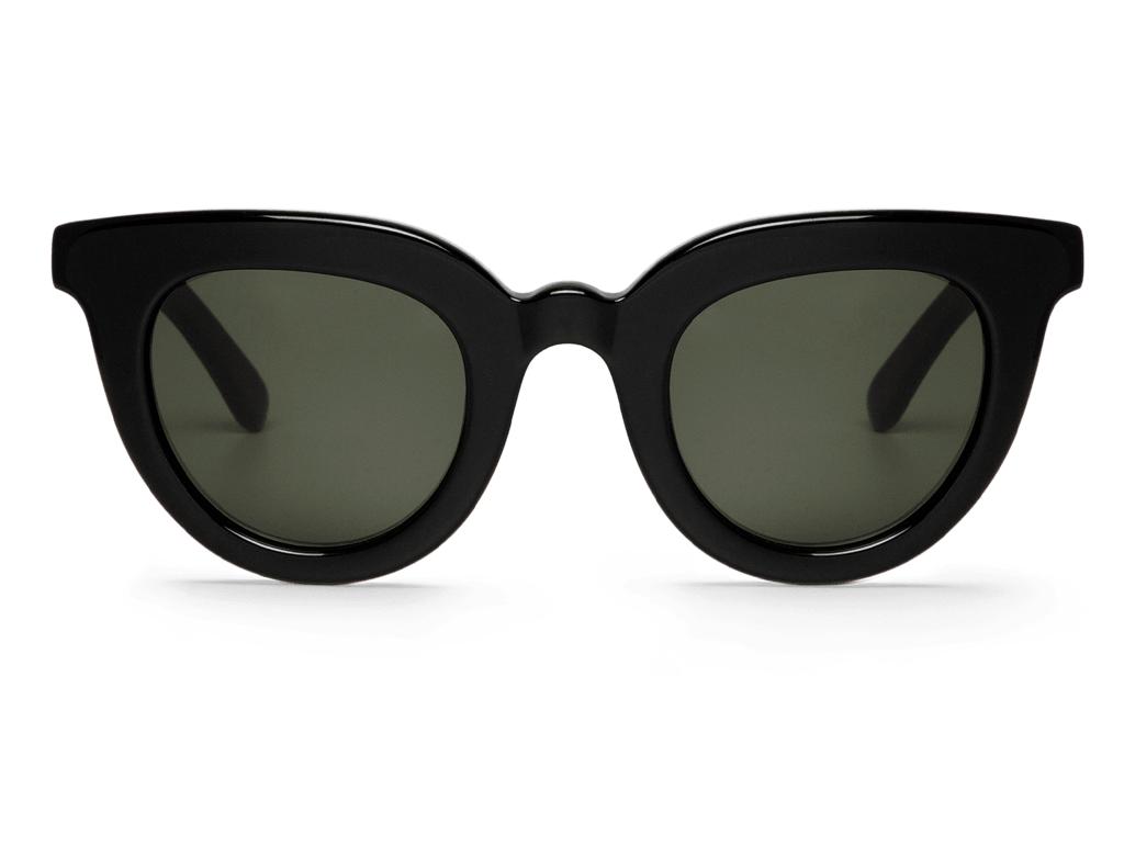 Óculos de sol preto com lentes verdes escuras