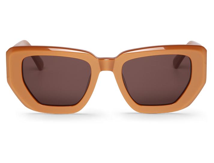 Óculos de sol castanhos alaranjados com lentes escuras