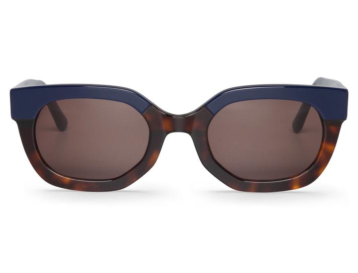 Óculos de sol com armação tartaruga e azul escuro