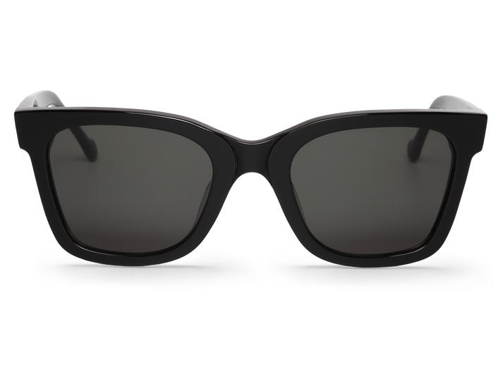 Óculos de sol quadrados pretos com lentes escuras