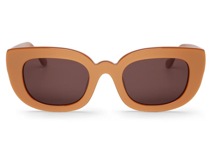 Óculos de sol castanho claro com lentes escuras