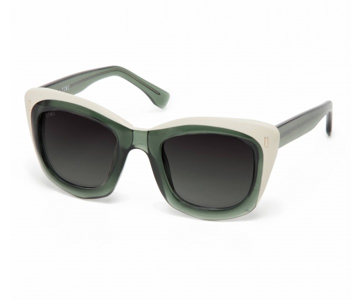 Óculos de sol quadrados verde e cinzento com lentes escuras