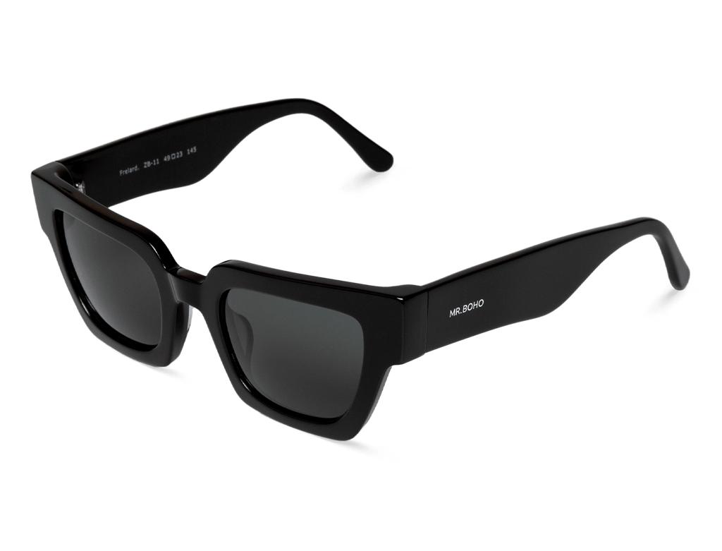 Óculos de sol quadrados de armação preta