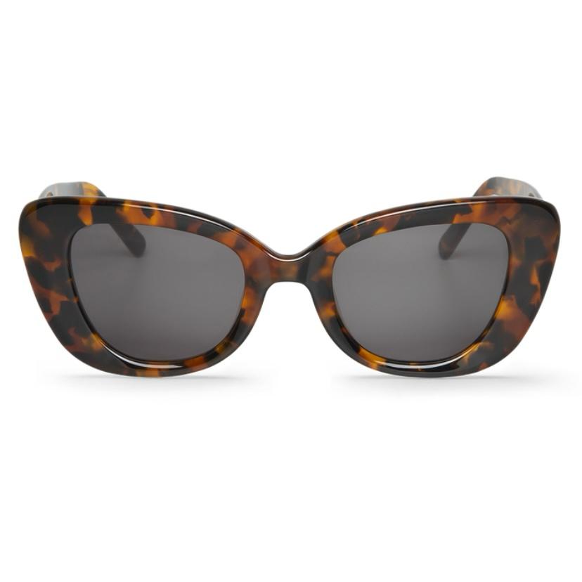 Óculos de sol com armação padrão tartaruga castanha e lentes escuras