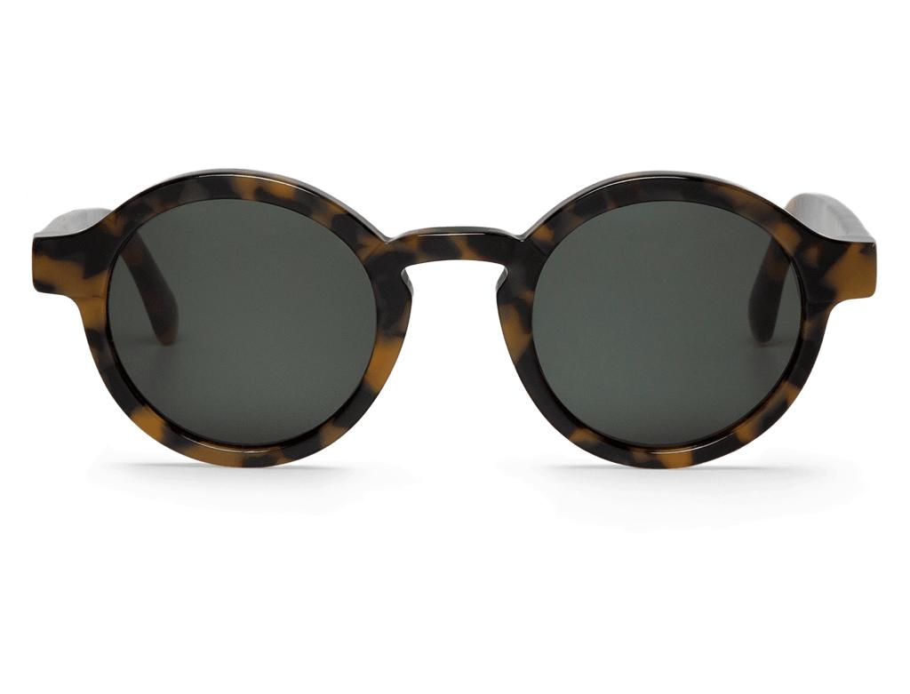 Óculos de sol redondos com armação padrão tartaruga