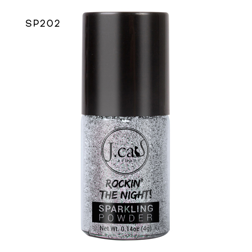 Frasco de pó brilhante para unhas J.cat Beauty prata