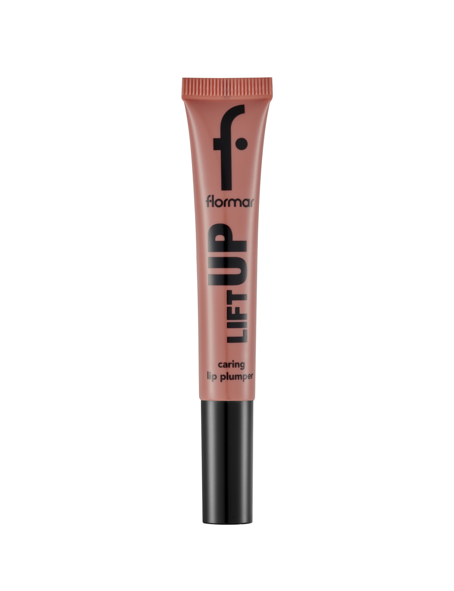 Tubo rosa com tampa preta de produto para lábios Flormar Lift Up