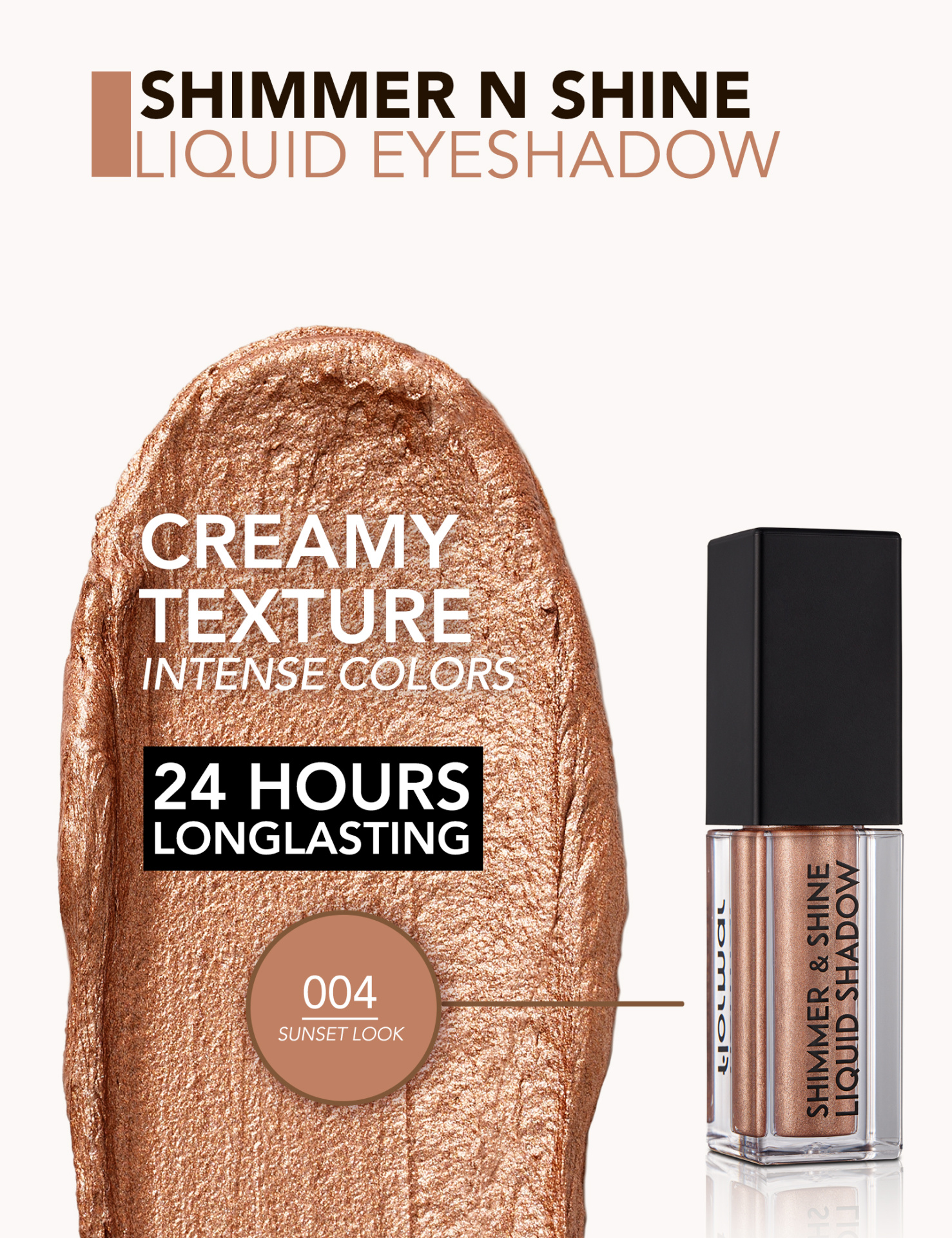 Sombra líquida metálica bronze SHIMMER N SHINE 004 SUNSET LOOK