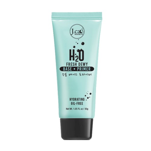 Tubo azul claro de base e primer hidratante J.cat Beauty