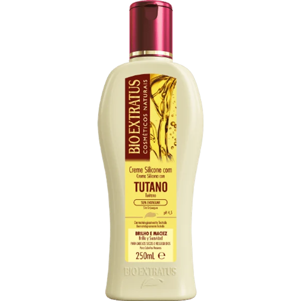 Frasco de creme silicone Bio Extratus com Tutano 250ml com tampa vermelha