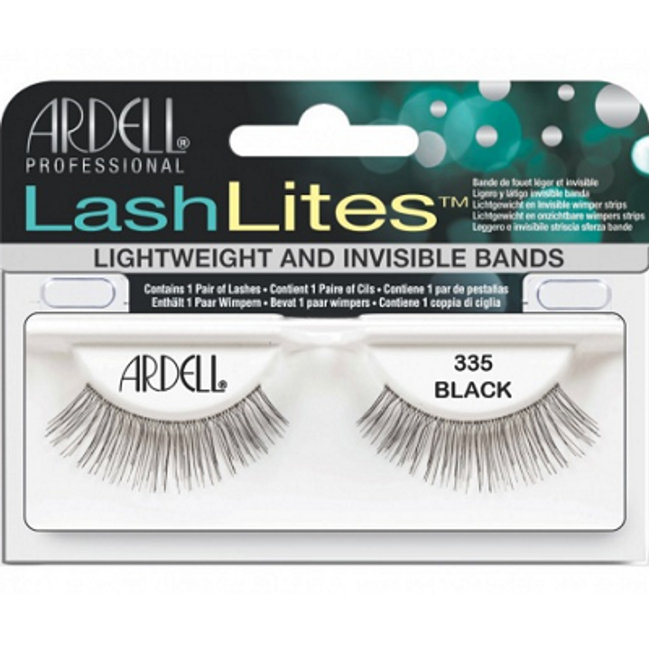 Pestanas falsas Ardell Lash Lites 335 Black em embalagem transparente e cartonada