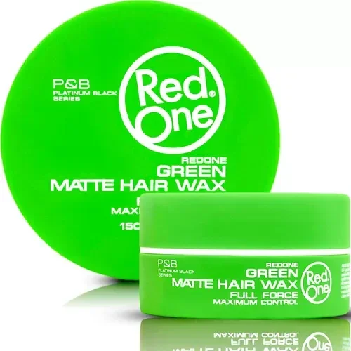 Cera de cabelo fosca Red One em embalagem verde com texto branco