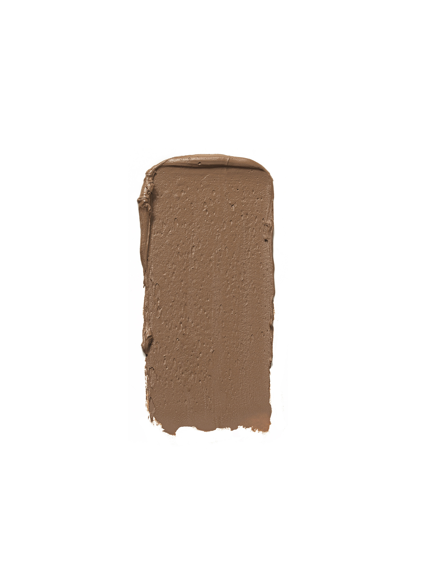 Pincelada de creme castanho com textura sobre fundo branco