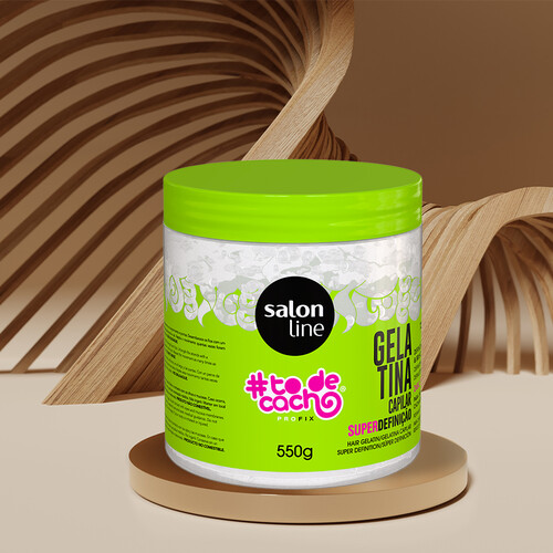 Gelatina capilar Salon Line #todecacho com tampa verde em base bege