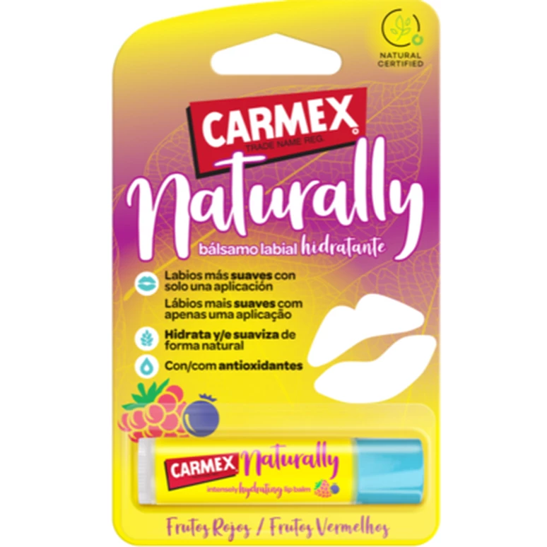 Bálsamo labial Carmex Naturally Frutos Vermelhos