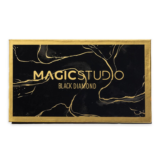 Paleta de maquilhagem Magic Studio Black Diamond preta com detalhes dourados
