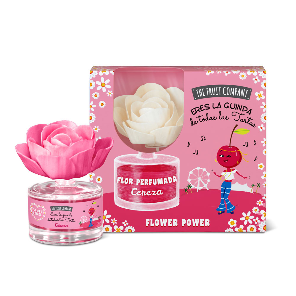 Difusor com flor perfumada em vidro e embalagem rosa colorida
