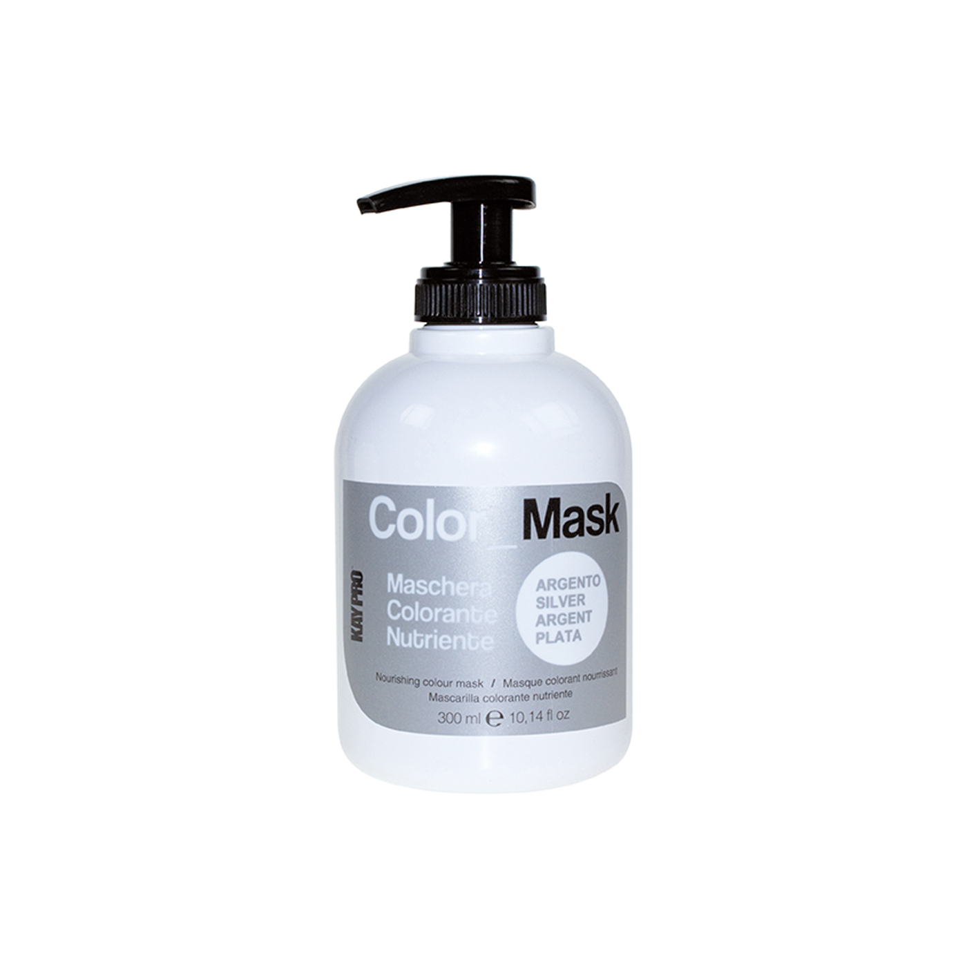 Frasco branco com tampa de bomba preta de máscara colorante para cabelo KAYPRO Color Mask