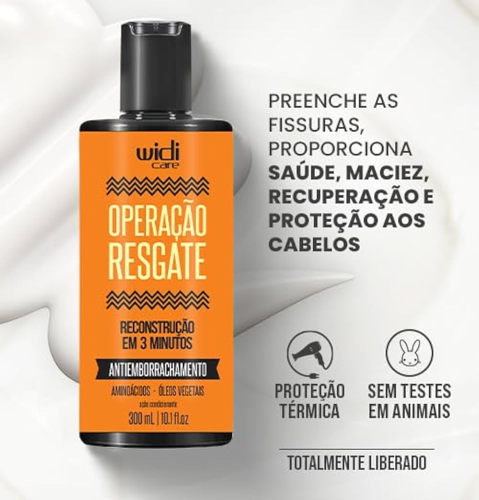 Frasco de produto Widi Care Operação Resgate em fundo branco
