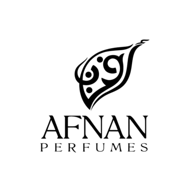 Logótipo AFNAN PERFUMES com símbolo gráfico abstrato