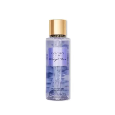 Frasco transparente de perfume Victorias Secret Midnight Bloom com tampa dourada