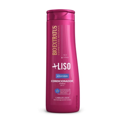 Frasco rosa de condicionador Bioextratus para cabelos lisos